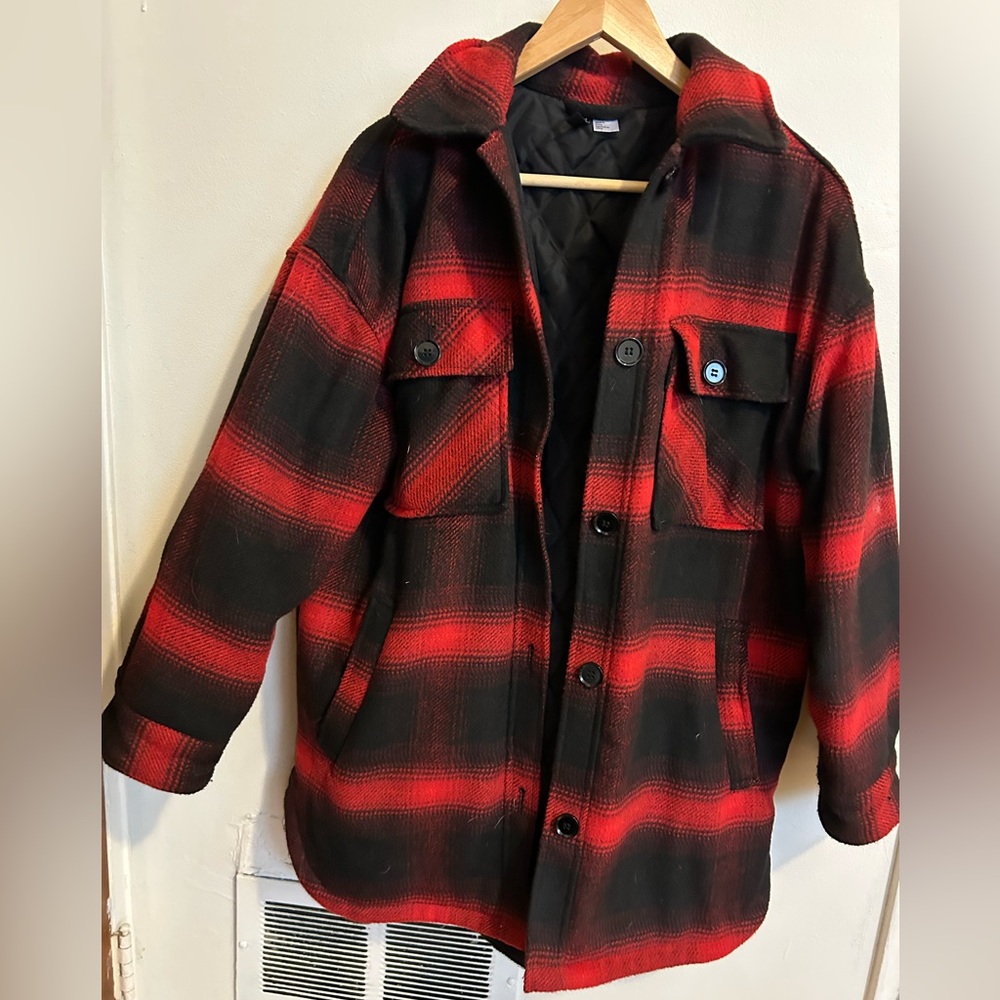 H&M Oversized Plaid jacket Small